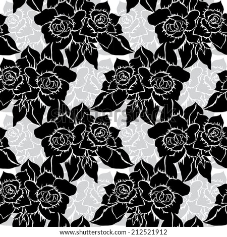 Elegant seamless pattern with hand drawn decorative gardenia flowers, design elements. Floral pattern for wedding invitations, greeting cards, scrapbooking, print, gift wrap, manufacturing.