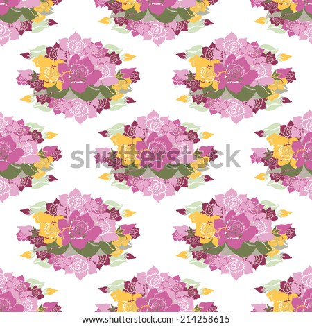 Elegant seamless pattern with hand drawn decorative gardenia flowers, design elements. Floral pattern for wedding invitations, greeting cards, scrapbooking, print, gift wrap, manufacturing.