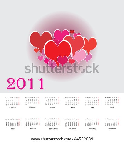yearly calendar 2011. annual calendar 2011. stock