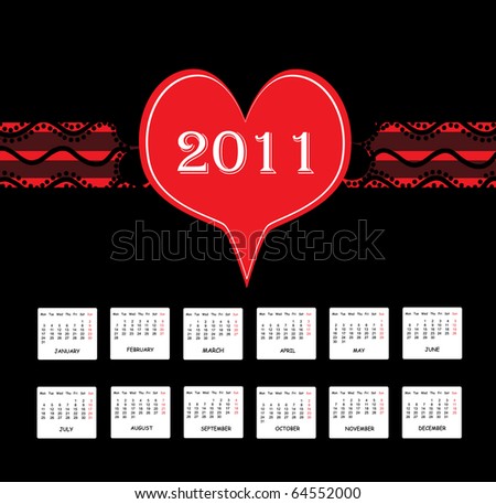 yearly calendar 2011. annual calendar 2011