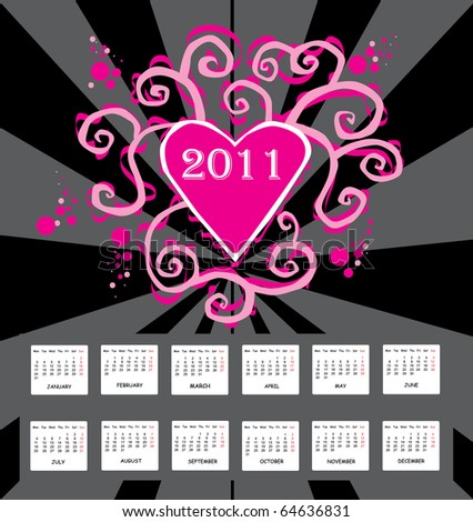 annual calendar 2011. stock vector : annual calendar