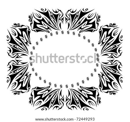 stock photo tribal ornement frame with space for text or photo tribal text