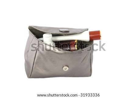 cosmetic bag isolated over white