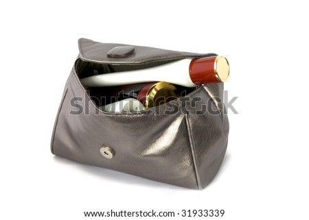 cosmetic bag isolated over white