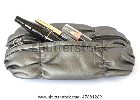 cosmetic bag isolated over white