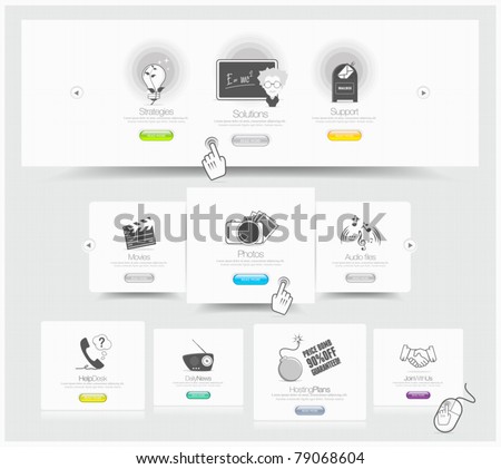 Web design carousel elements whith icons set Web design carousel elements whith icons set