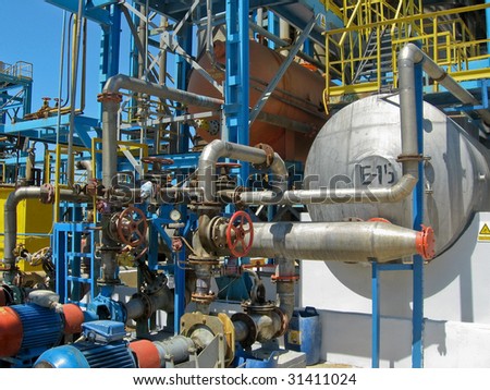 Factory installation in the chemical industry