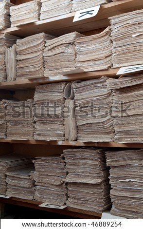 Out-of-date paper archive of documents