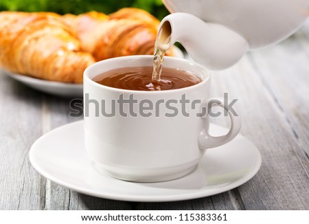 Pouring Tea Into Cup Of Tea