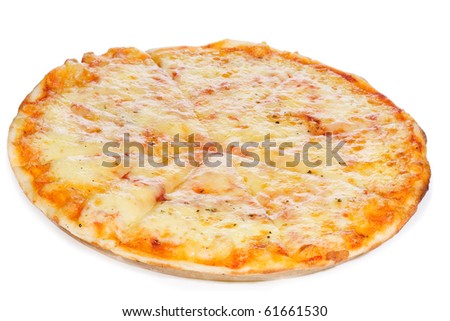 hot pizza on white background