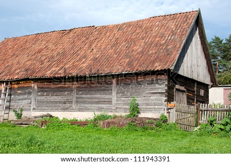 old farm house covered with tiles