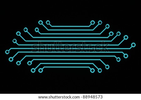 Copper conductors in electronic circuits to create electrical connections.