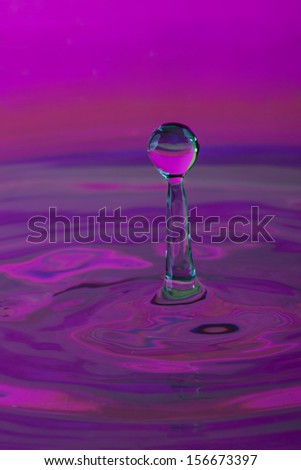 Beautiful colorful pink, purple, green and blue Water Drop and Splash