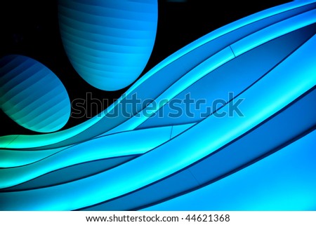 Colorful Strips and Orbs of blue, black and green stripes