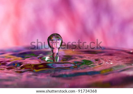 Beautiful Colorful pink, green and blue water drop and splash