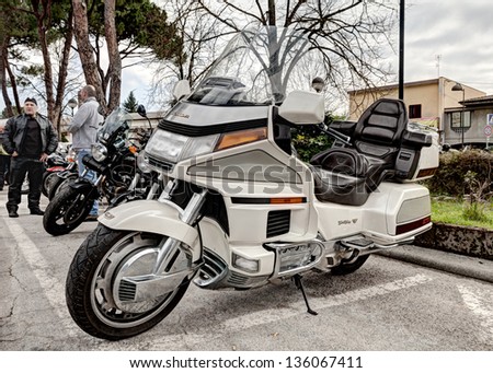 VOLTANA DI LUGO (RA) ITALY - APRIL 7: motorbike Honda Goldwing 1500 6 cylinder at motorcycle rally \