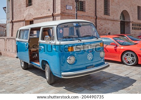 MONTIANO, FC, ITALY - MAY 25:  vintage van Volkswagen Transporter Type 2 parked during the rally \