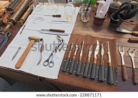 old surgical and dentist tools - ancient medical equipment