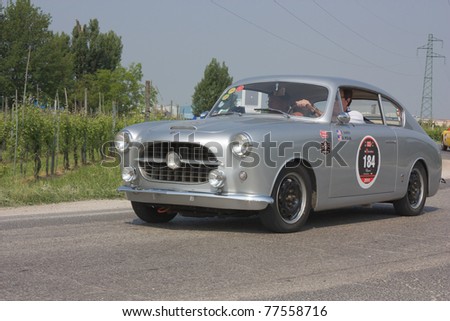 FORLI\', ITALY - MAY 13: Thomas Smith - Donald Polak drives a Siata 1100 TV Vignale (1954) in stage Bologna-Roma of the \