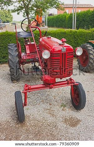 PEZZOLO DI RUSSI, RAVENNA, ITALY - JUNE 12: old tractor Farmall Cub 10 cv. (1955) exhibited at festival dedicated to tractors \