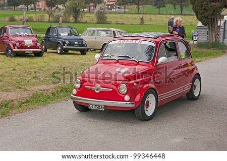 MERCATO SARACENO (FC) ITALY - APRIL 1: vintage italian sports car Fiat 500 Abarth at \