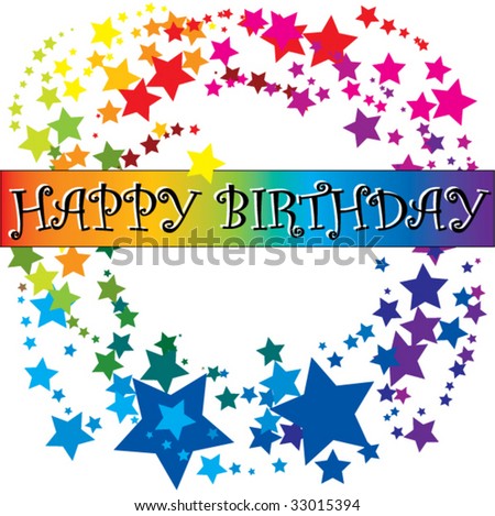 Birthday Card In Rainbow Colors Stock Vector 33015394 :