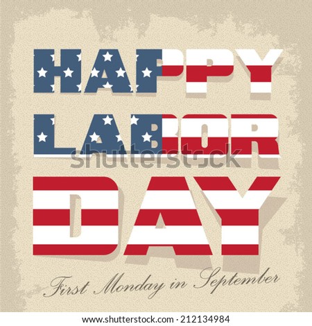 labor day sign vector illustration-american holiday