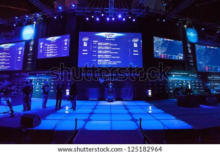 KATOWICE, POLAND - JANUARY 18: Main stage at Intel Extreme Masters 2013 - Electronic Sports World Cup on January 18, 2013 in Katowice, Silesia, Poland.