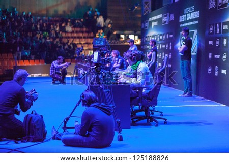 KATOWICE, POLAND - JANUARY 19: Azubu Frost players at Intel Extreme Masters 2013 - Electronic Sports World Cup on January 19, 2013 in Katowice, Silesia, Poland.