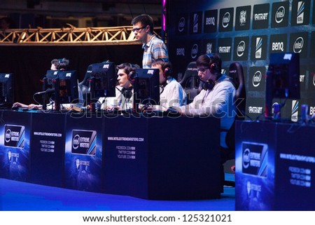 KATOWICE, POLAND - JANUARY 20: Gambit Gaming clan (League of Legends IEM 2013 winners) at Intel Extreme Masters 2013 - Electronic Sports World Cup on January 20, 2013 in Katowice, Silesia, Poland.