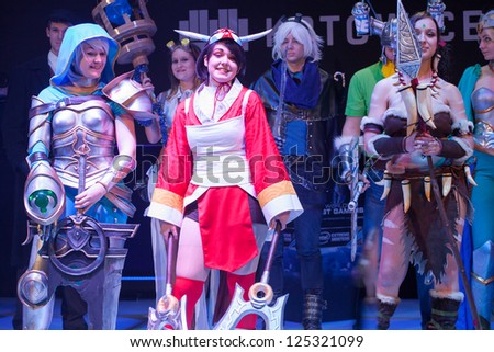 KATOWICE, POLAND - JANUARY 20: Cosplay competition winners at Intel Extreme Masters 2013 - Electronic Sports World Cup on January 20, 2013 in Katowice, Silesia, Poland.