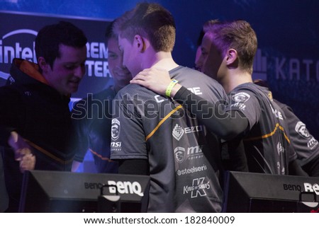 KATOWICE, POLAND - MARCH 16: Fnatic at Intel Extreme Masters 2014 (IEM) - Electronic Sports World Cup on March 16, 2014 in Katowice, Silesia, Poland.