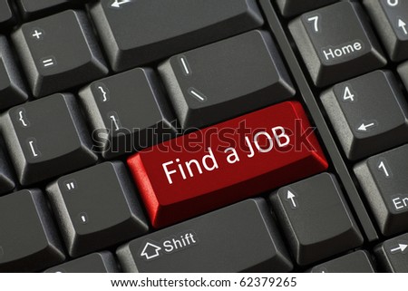 Keyboard with red Find a JOB key