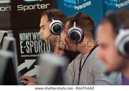KATOWICE, POLAND - OCTOBER 15: AGAiN Counter-Strike 1.6 clan at ESWC Poland 2011 - Electronic Sports World Cup on October 15, 2011 in Katowice, Silesia, Poland.