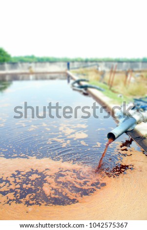 Waste water from the drainage pipe into the treatment pond.