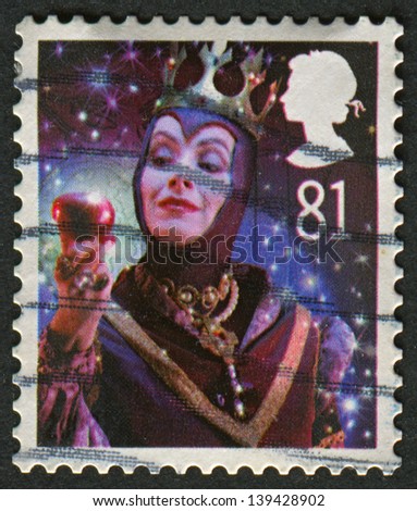 UK - CIRCA 2008: A stamp printed in UK shows image of The Wicked Queen from Snow White, circa 2008.