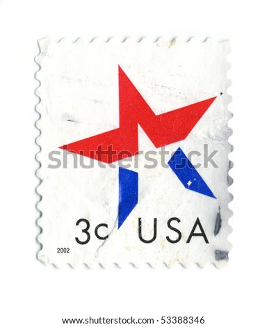 USA - CIRCA 2002: A stamp printed in USA shows image of the USA star, circa 2002.