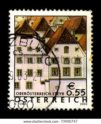 AUSTRIA-CIRCA 2003:A stamp printed in Austria shows image of the Sankt Ulrich bei Steyr is a municipality in the district of Steyr-Land in Upper Austria, Austria, circa 2003.