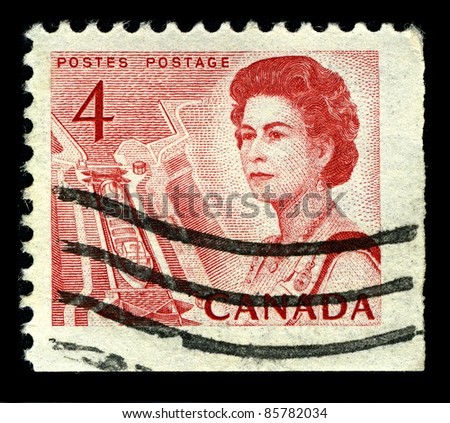 CANADA-CIRCA 1967:A stamp printed in CANADA shows image of The Saint Lawrence Seaway (St. Lawrence Seaway), is the common name for a system of locks, canals, circa 1967.
