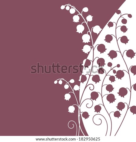 Cute card with flowers . lily of the valley - stock vector