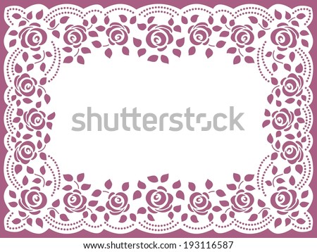 Template frame design for greeting card Vintage Lace Doily Template frame design for greeting card Vintage Lace Doily