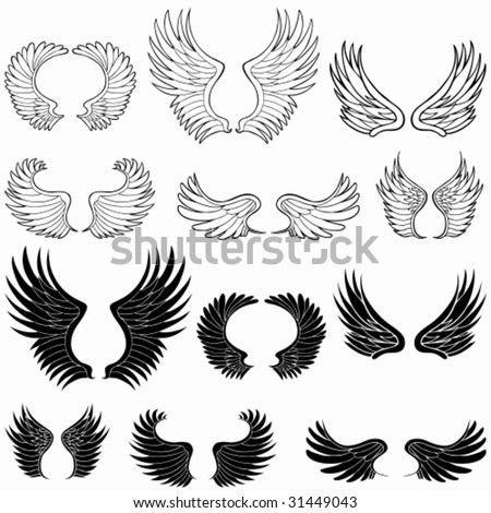 Logo Design Vector on Angel Wings Stock Vector 31449043   Shutterstock