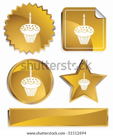 gold star icon. stock vector : Cupcake Icon
