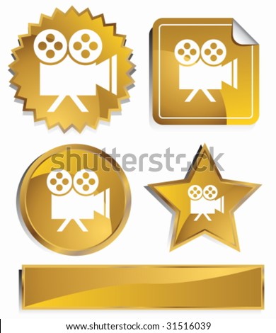 gold star icon. Camera Icon Set : Gold