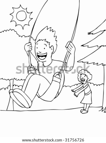 children swinging