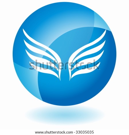 stock vector angel wings glass