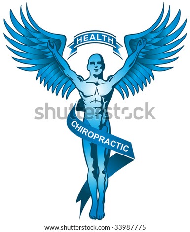 stock photo : blue chiropractor symbol