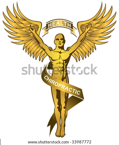 stock vector : gold chiropractor symbol