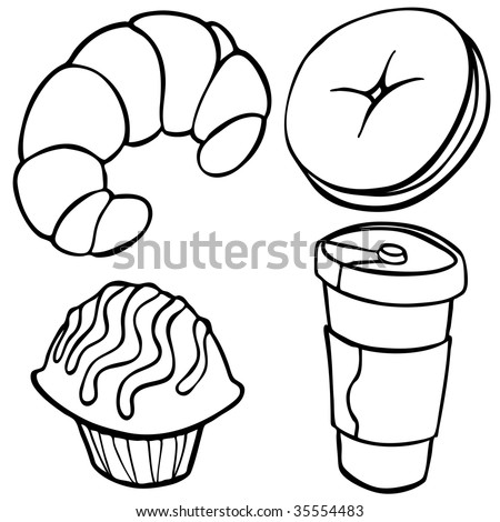 Coffee Shop Food on Coffee Shop Food Items Line Art Stock Photo 35554483   Shutterstock