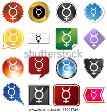 Mercury planetary sign icon set